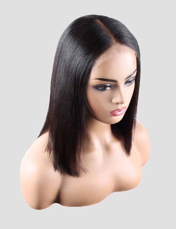XYS Hair Closure Bob Wig Pre-Bleached  HD Lace Wig Straight Invisible Knots Wig