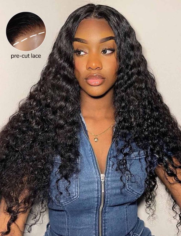 XYS Hair 13X4  Pre-Bleached  HD Lace Frontal  Wig Water Wave With Hairline