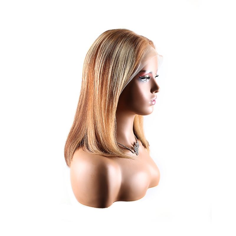 XYS Hair  Transparent Lace Frontal Colored Bob  Wigs Highlight Bob Wig