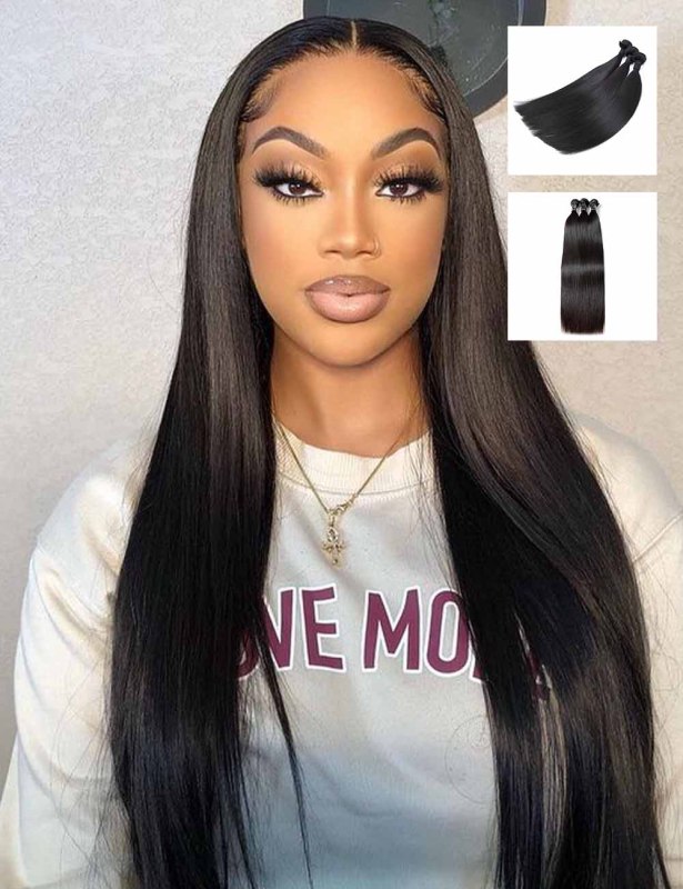 Top Quality 100%  Human Hair Straight Bundles Can Be Restyled 1/2 Bundles Deal