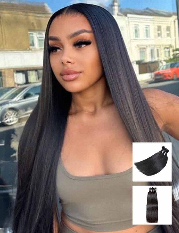 3/4 Bundles Deal Top Quality 100%  Human Hair Straight Bundles