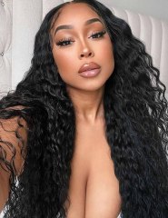 3/4 Bundlea Deal Deep Wave Natural Black 100% Human Hair Bundles