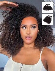 XYS Human Hair Kinky Curly Nature Color Bundles 3/4 Bundles Deal