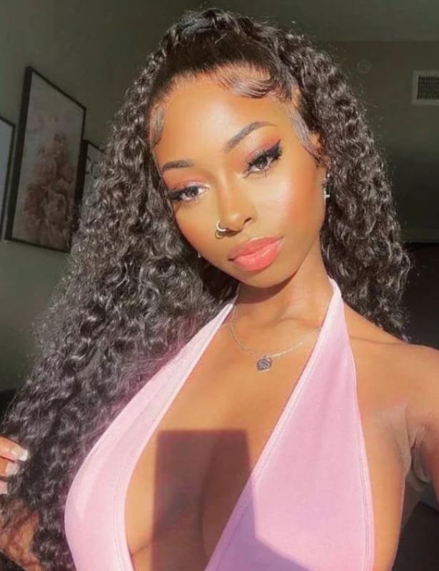 XYS Hair Human  Full Lace Wigs Deep Wave With Pre-Plucked Hairline