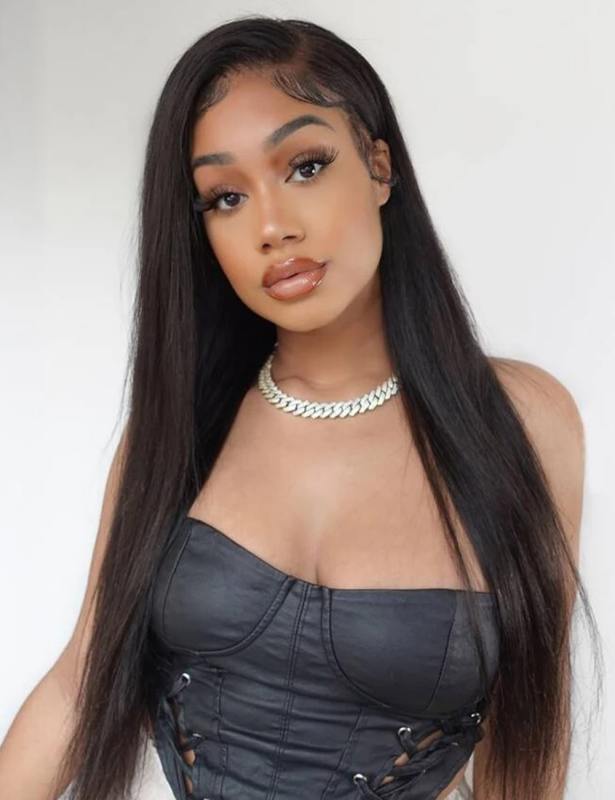 XYS Hair Human Straight Full Lace Wigs With Pre-Plucked Hairline