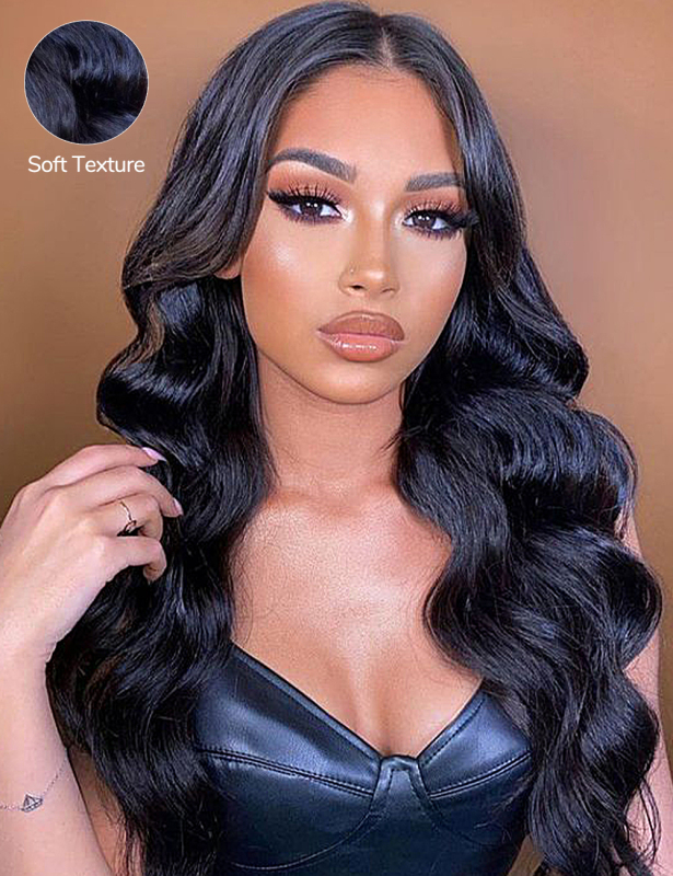 XYS 5X5 HD Pre-Bleached Lace 3D Body Wave Closure Wig With Pre-Cut Lace
