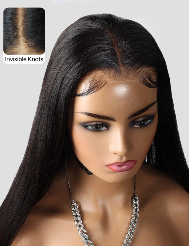 XYS Hair 13X4  HD Lace Frontal  Wig Straight Invisible Knots Wig With Slkin Melt Lace