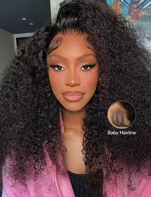 XYS 5X5 Pre-Cut Lace Bye Bye Knots Kinky Curly Lace Closure Wig With Effortless Invisible Lace