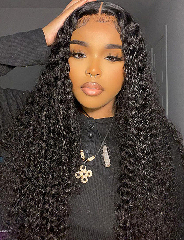 XYS 5X5 Pre-Cut Lace Bye Bye Knots Kinky Curly Lace Closure Wig With Effortless Invisible Lace
