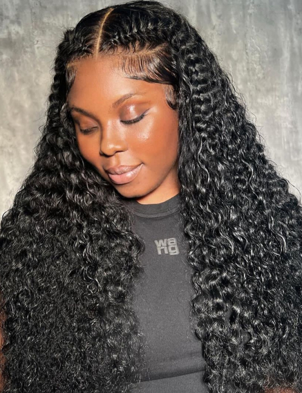 XYS Hair Natural Black Color  4*4 Transparent Lace Closure Deep Wave