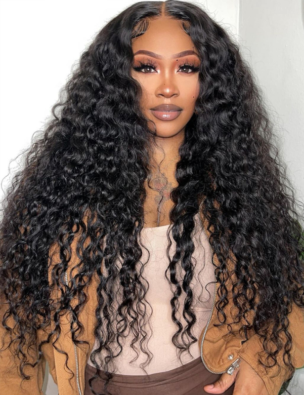 XYS Hair unprocessed 4*4 Transparent Lace Closure Italian Curly  With Natural  Baby Hhair