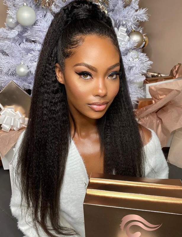XYS Hair 13*4 Transparent Lace Frontal Kinky Straight