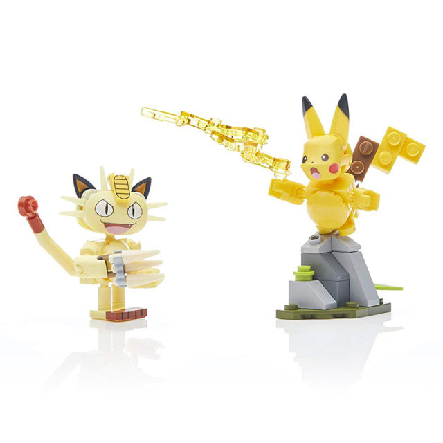 Mega Bloks Construx Pokemon FVK78 Pikachu &amp; Meowth Showdown Building Blocks Construction Toys