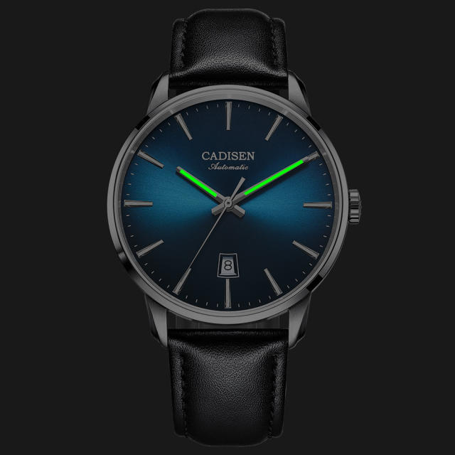 CADISEN Automatic Men's Watches 42mm Mechanical Business Wrist Men Automatic Watches NH35A Japan Movt Leather Watchband