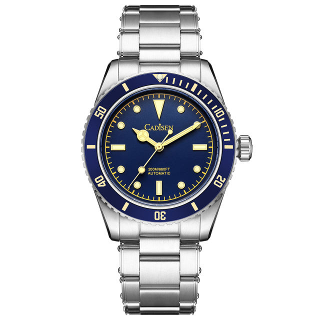 CADISEN Men Watches 38mm Diver Retro Luxury Sapphire NH35 Automatic Mechanical Vintage Watch 20Bar Luminous 2022 New