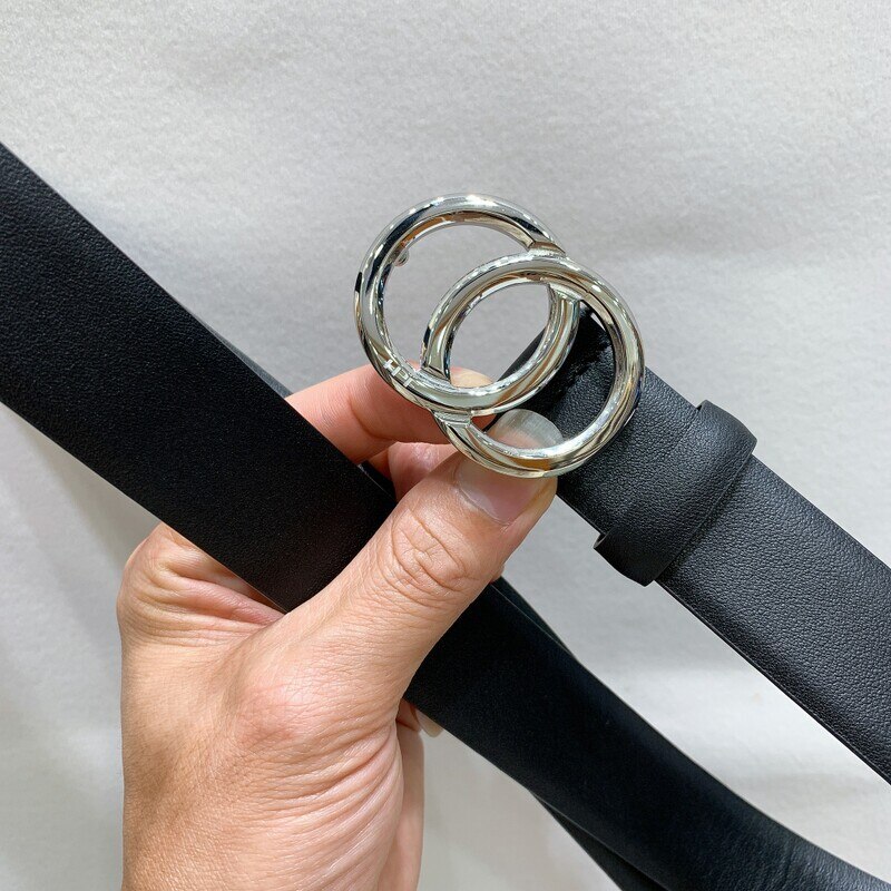 Leather 3.0 women's belt, stainless steel buckle buckle belt, fashion decorative women's belt