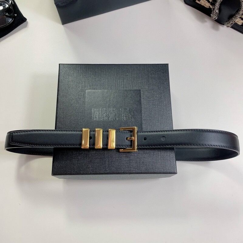 Needle buckle leather belt Fashionable copper material women's belt plain leather 2.5cm double layer leather women's belt