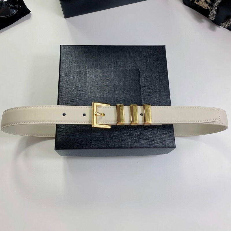 Needle buckle leather belt Fashionable copper material women's belt plain leather 2.5cm double layer leather women's belt