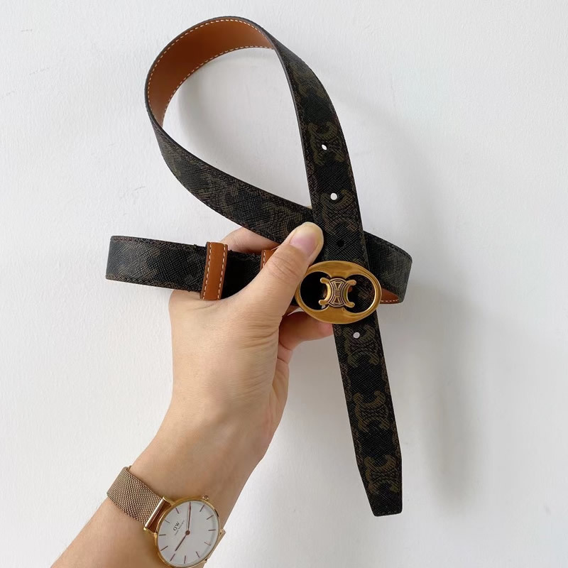 Casual girls' belt new 2.5cm smooth buckle belt smooth buckle skirt belt cowhide decorative women's trouser belt