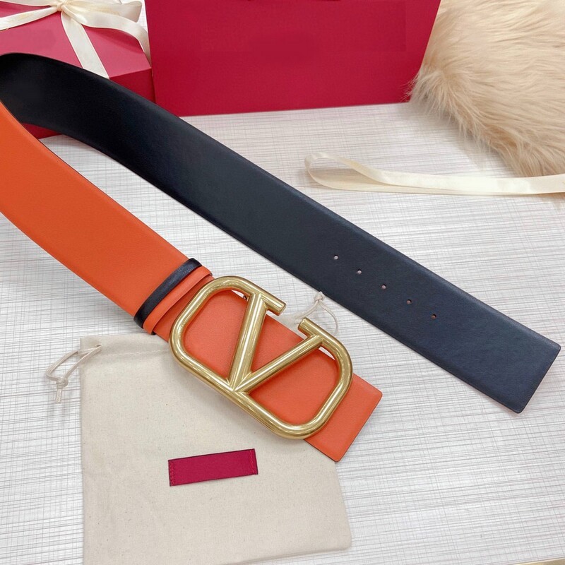 Color cowhide wide version waist seal 7.0 V dual-use leather belt super wide matching coat belt dress wide belt