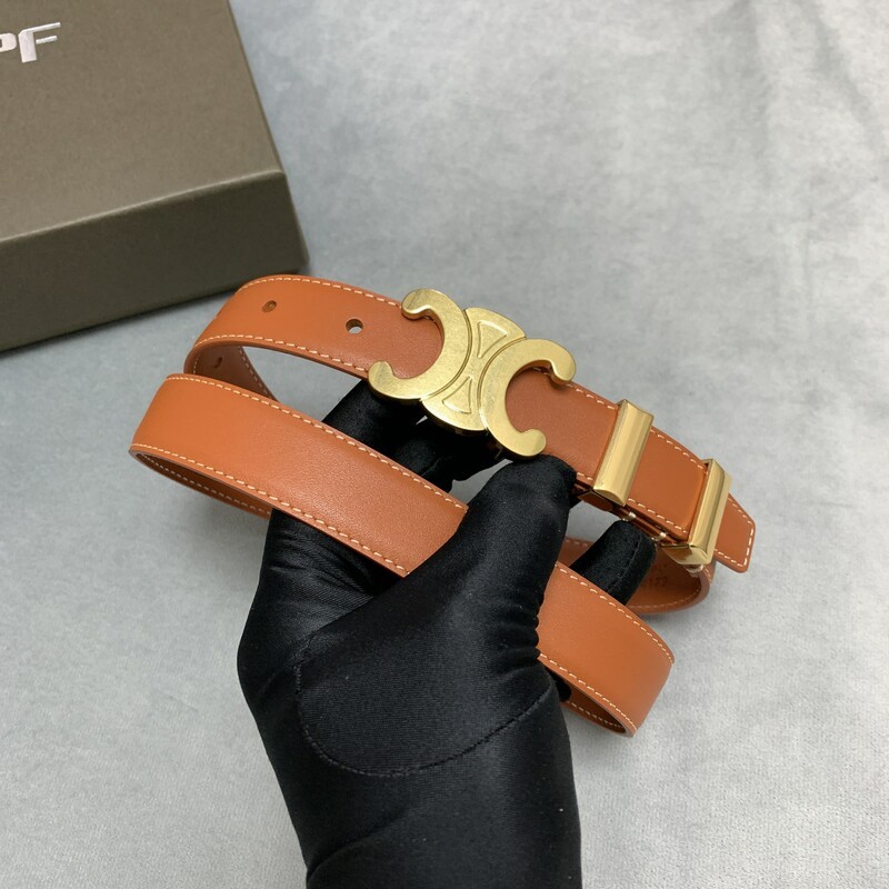 Stylish double hardware ring 2.5cm belt denim belt with smooth buckle belt versatile calfskin waist belt