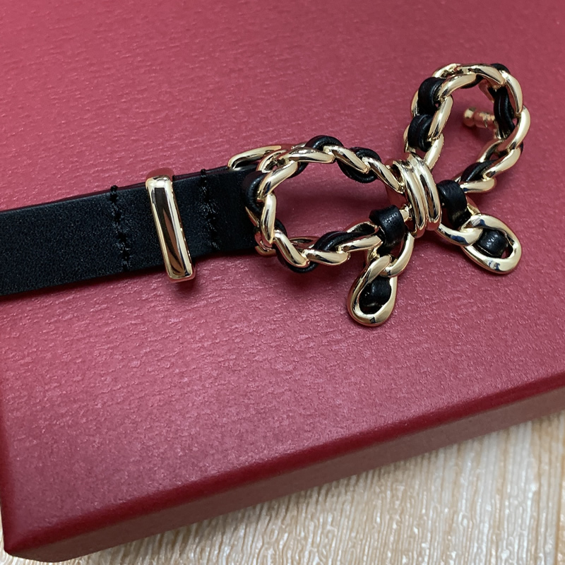 Braided leather waist Belt 1.5 mini waist belt Fashion hand-braided leather bow belt with women's belt