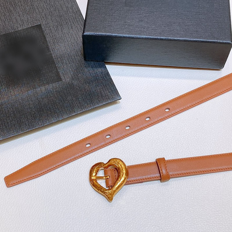 HPF Women's belt fashion heart-shaped belt beautiful 2.0cm fine belt women's slim Belt Leather Headband