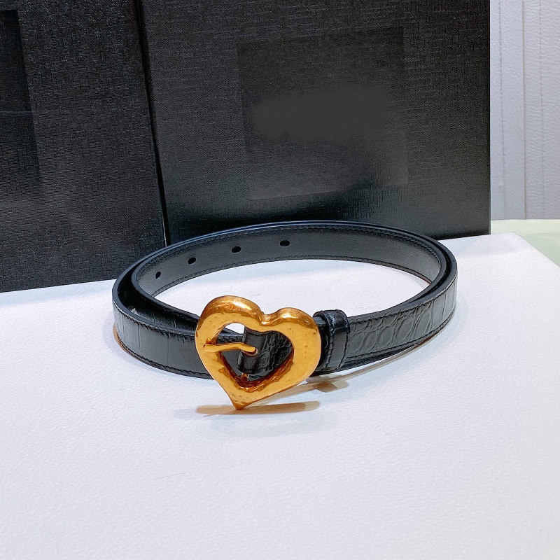 HPF Women's belt fashion heart-shaped belt beautiful 2.0cm fine belt women's slim Belt Leather Headband