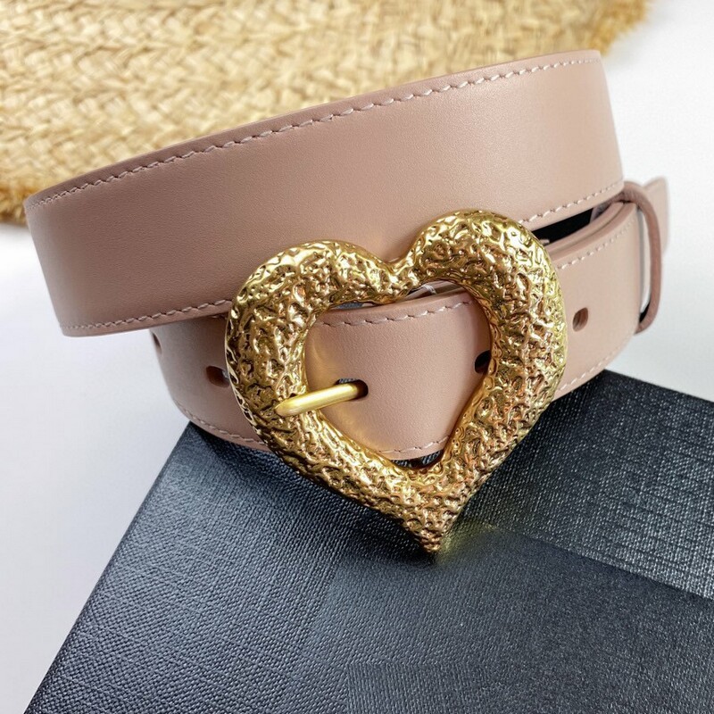 Women's leather decorative belt 3.0 versatile women's belt waist personality heart-shaped copper needle buckle belt