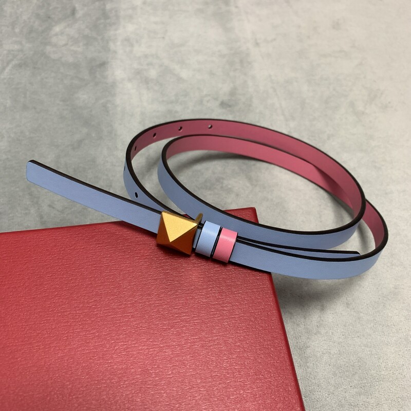 Color matching mini dual-use small belt Colorful cowhide women's belt Slim waist with waist decoration 1.2 dress belt
