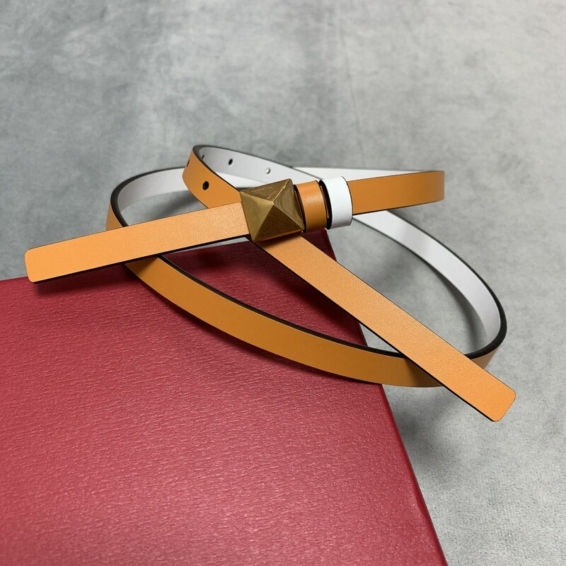 Color matching mini dual-use small belt Colorful cowhide women's belt Slim waist with waist decoration 1.2 dress belt