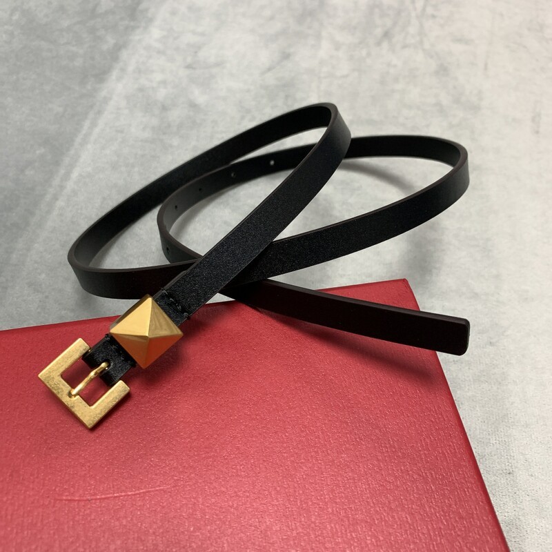 Mini version colored cowhide pin buckle belt to act the role of fashionable trouser belt waist 1.2CM women's waist belt