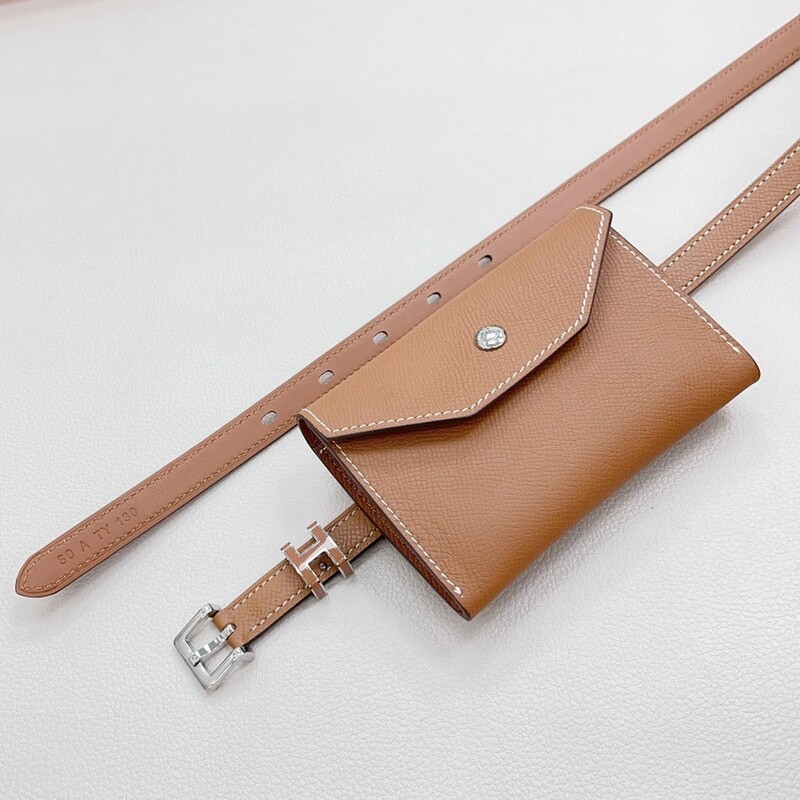 Fine needle and palm print cowhide girdle waist suit small Fanny pack leather head layer accessories 1.5CM needle belt