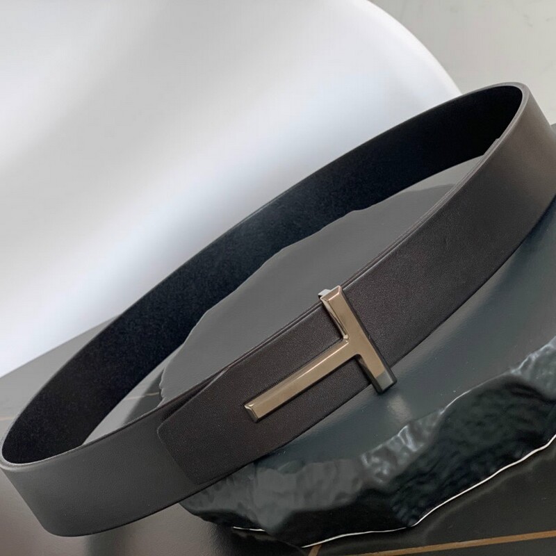 Business men's high quality leather belt end plate buckle T-buckle simple 4.0 stainless steel buckle full head layer leather