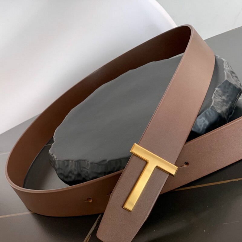 Business men's high quality leather belt end plate buckle T-buckle simple 4.0 stainless steel buckle full head layer leather