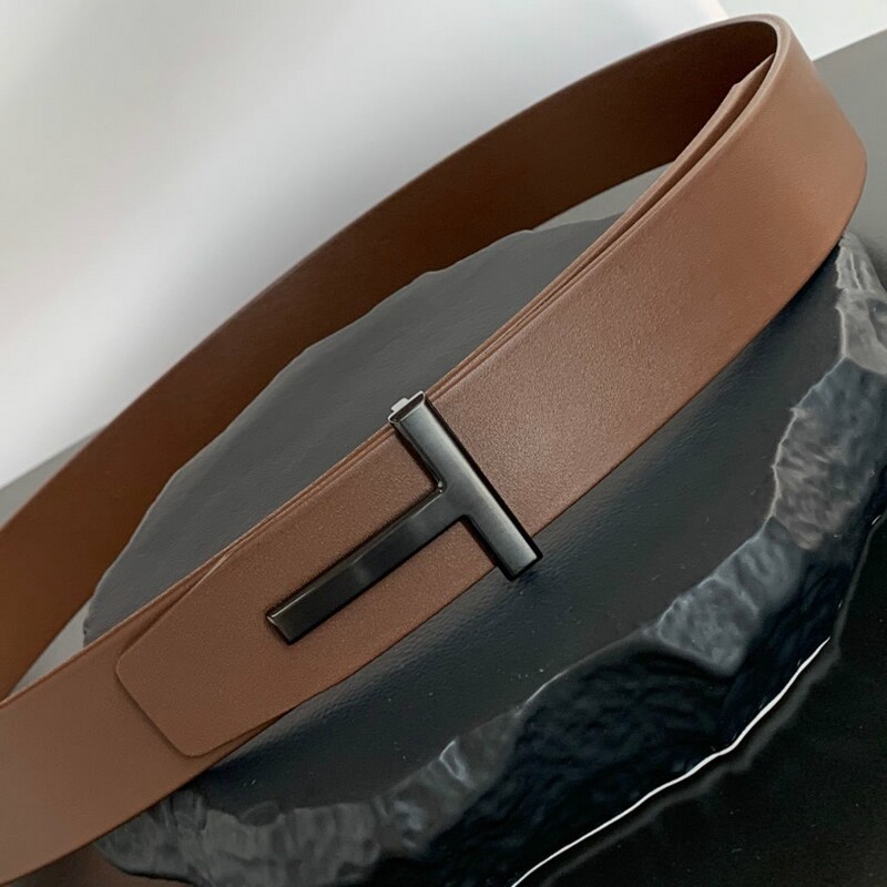 Business men's high quality leather belt end plate buckle T-buckle simple 4.0 stainless steel buckle full head layer leather