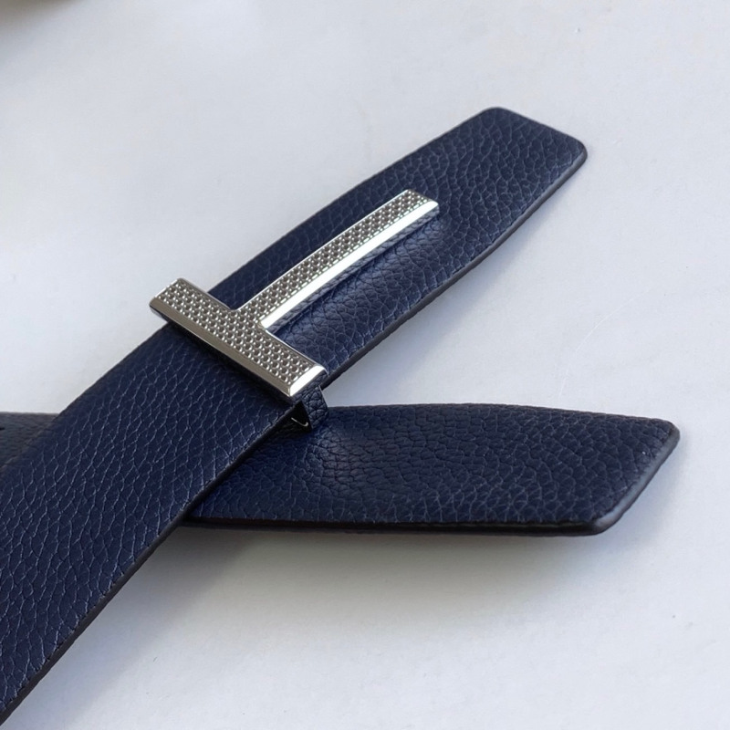 Business men's leather belt High quality double leather stainless steel T buckle leather belt Listripe 4.0 simple west wear belt
