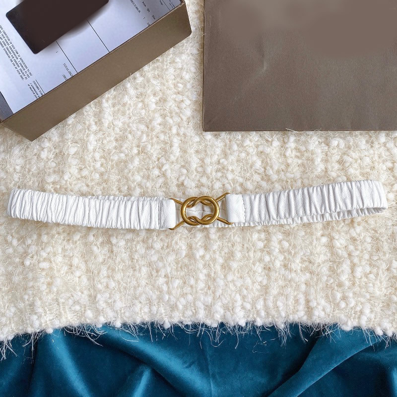 Women's buckle belt outerwear elastic sheepskin elastic belt elastic waistband soft sheepskin skirt belt