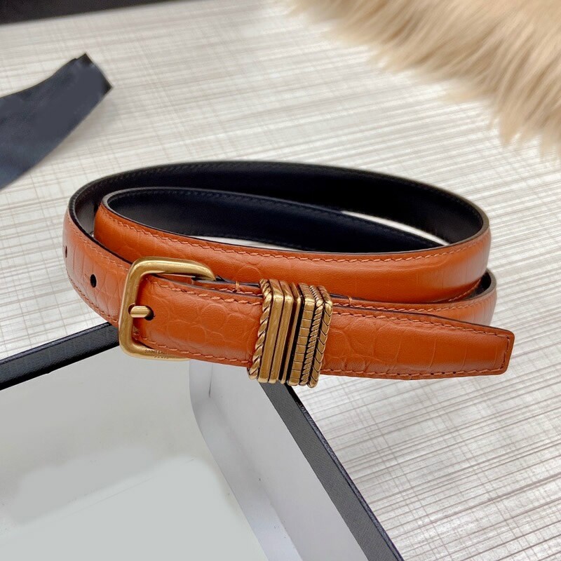 Floral leather women's Belt 2.0 Fine soft skirt with top layer cowhide women's belt vintage gold needle buckle belt