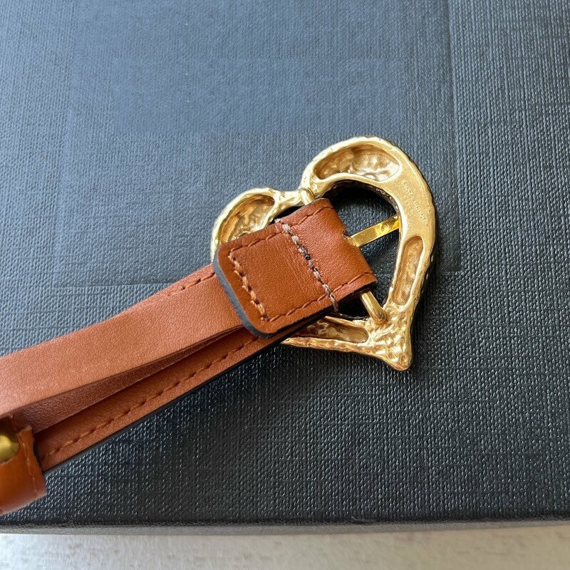 Flat grain cowhood decorative belt 2.0 love girl pants belt waist ornaments delicate heart copper needle type head belt