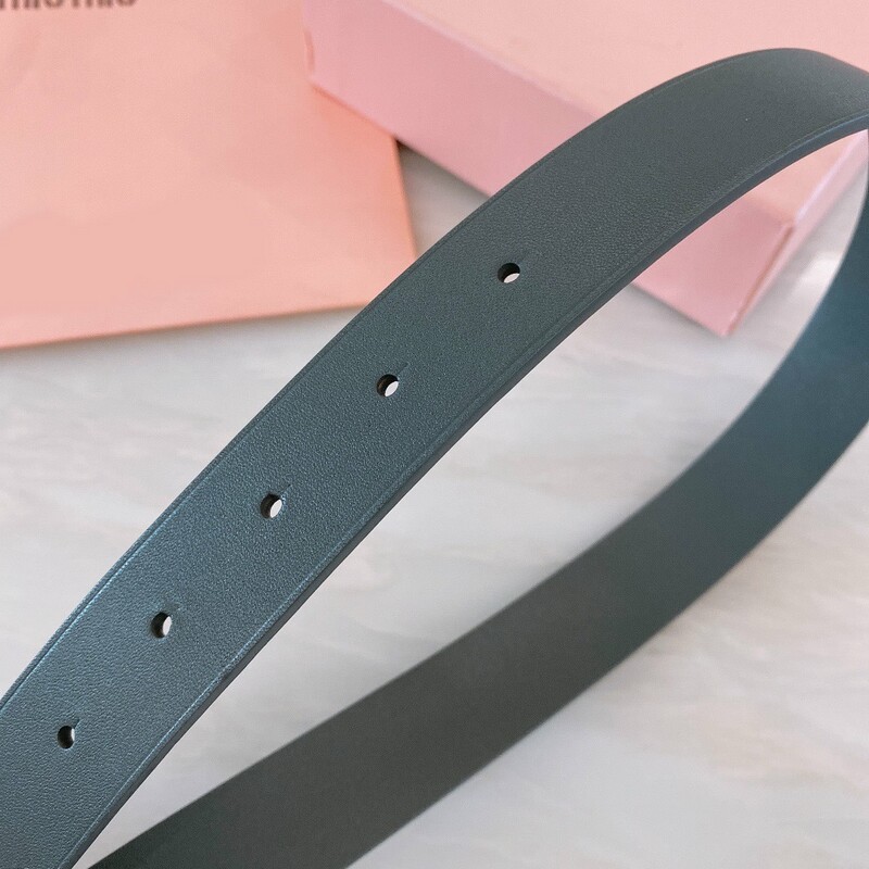 Full head Layer double sided cowhide needle type belt miumiu single loop waist pin buckle Belt 3.0CM simple suit denim belt