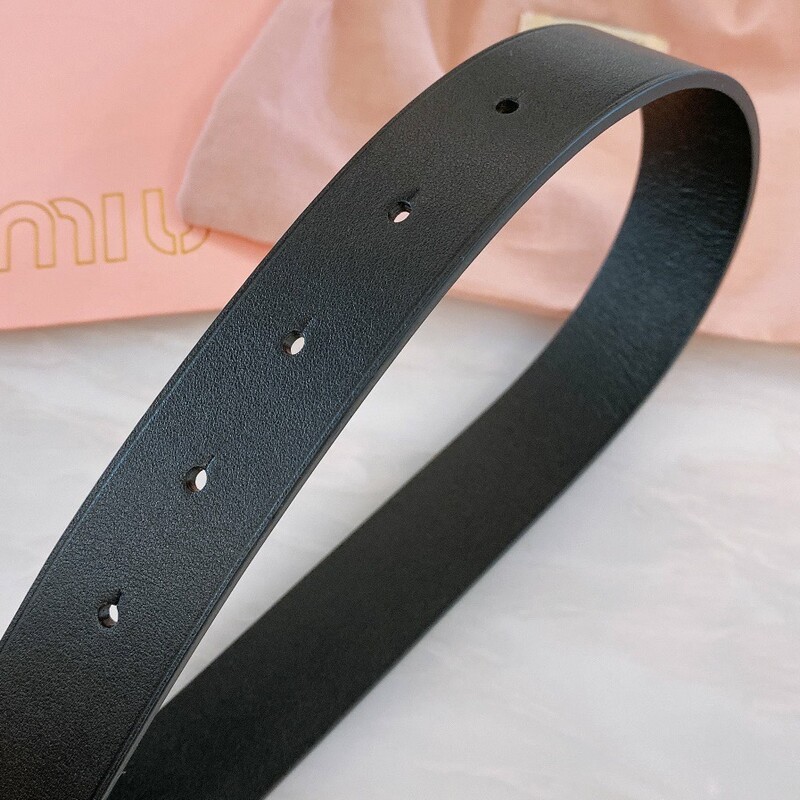 Full head Layer double sided cowhide needle type belt miumiu single loop waist pin buckle Belt 3.0CM simple suit denim belt