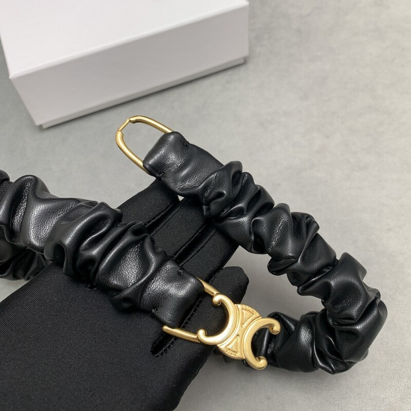 High version 2.5 pig intestines shaped elastic belt soft leather Triumphal Arch telescopic women's trouser belt with dress belt
