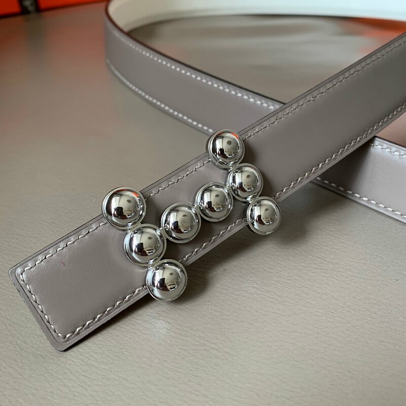 Polka dot steel buckle women's double cowhide palm belt positive leather 2.5 Jeans accessories dual-purpose H plate buckle style belt
