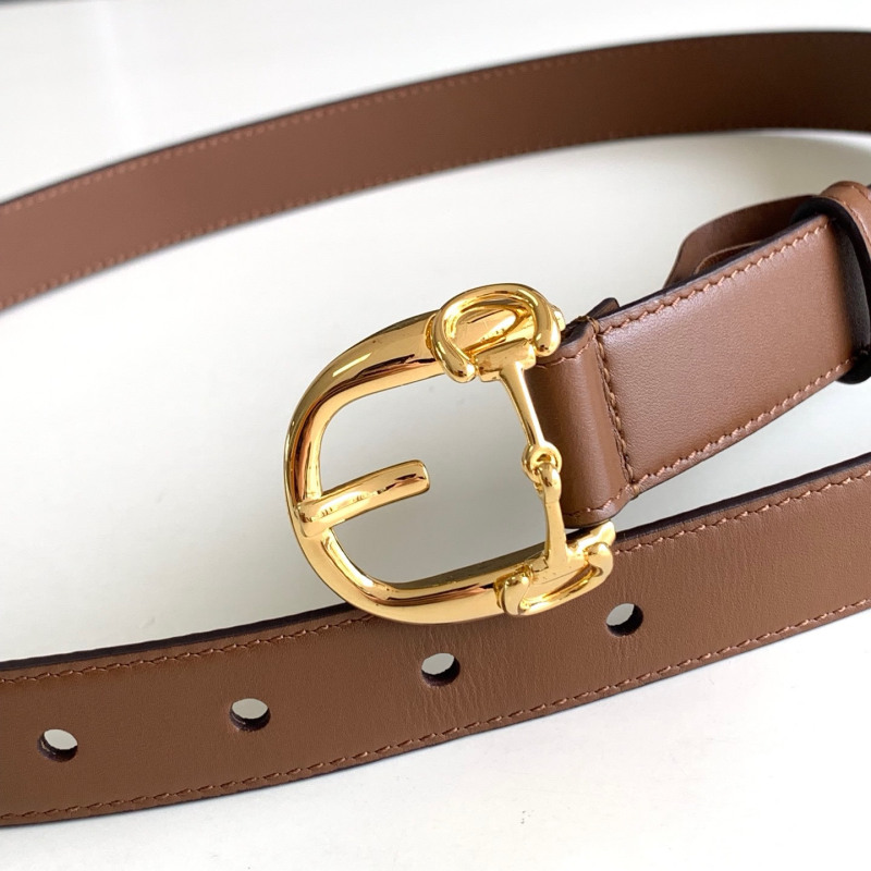 Lightweight women's 2.5 horse bit buckle belt high-quality plain cowhide double headed layer belt fashion style accessory belt