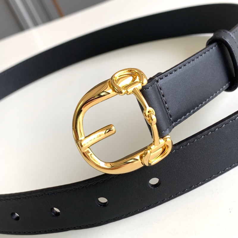 Lightweight women's 2.5 horse bit buckle belt high-quality plain cowhide double headed layer belt fashion style accessory belt