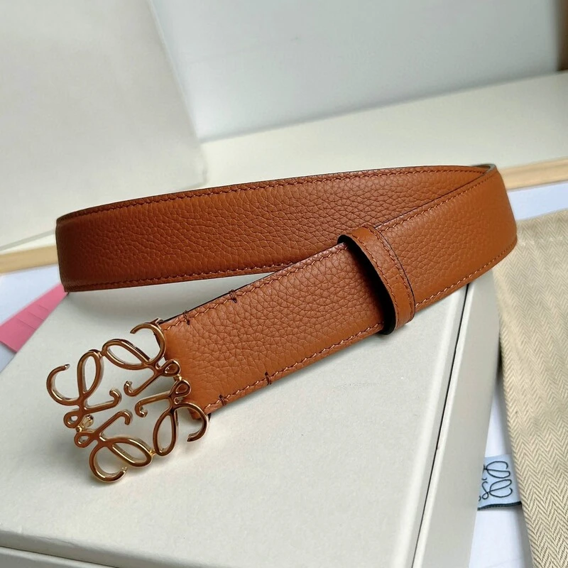 Leather belt Smooth buckle women with trench coat suit skirt clothing accessories everything stylish 3.2CM LOE belt