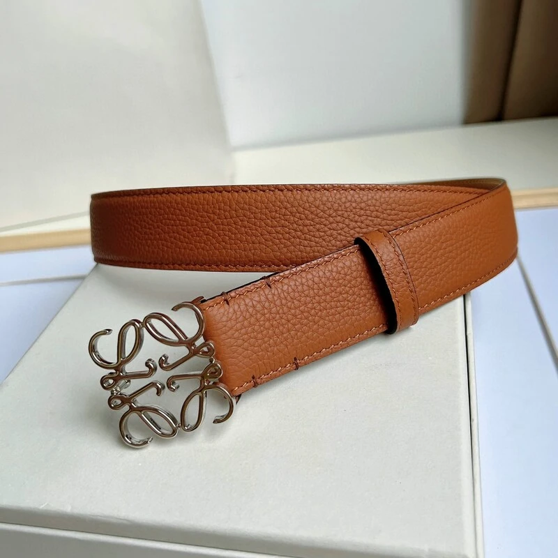 Leather belt Smooth buckle women with trench coat suit skirt clothing accessories everything stylish 3.2CM LOE belt