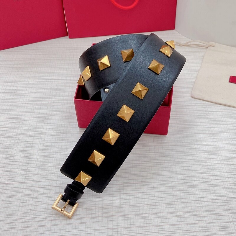 Wide version 7.0 Women's Waist Cover Pyramid full Hardware accessories Belt high-quality positive leather dress belt