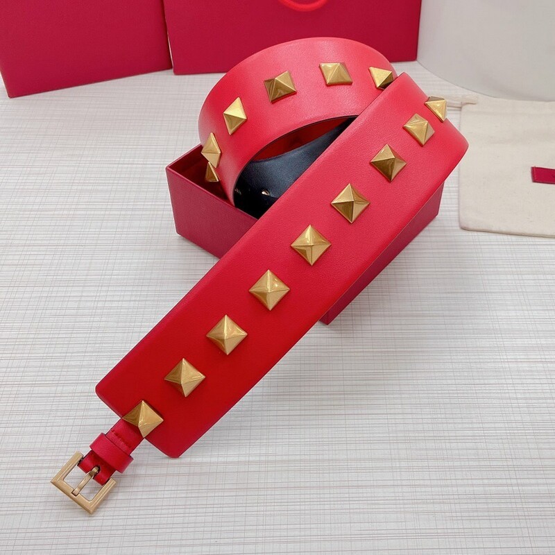 Wide version 7.0 Women's Waist Cover Pyramid full Hardware accessories Belt high-quality positive leather dress belt